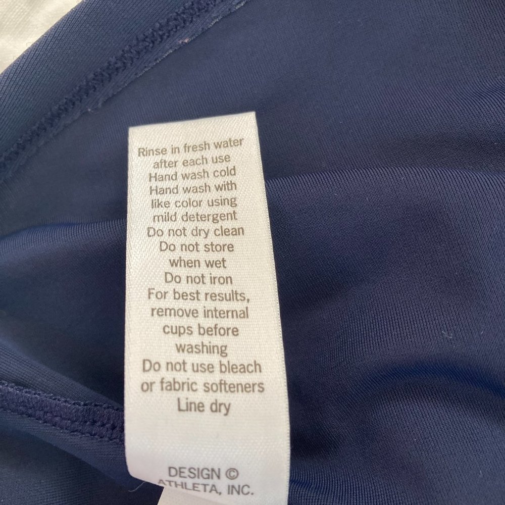 ATHLETA Tankini Top Navy Twister Swimsuit Swim Tank - Picture 8 of 9